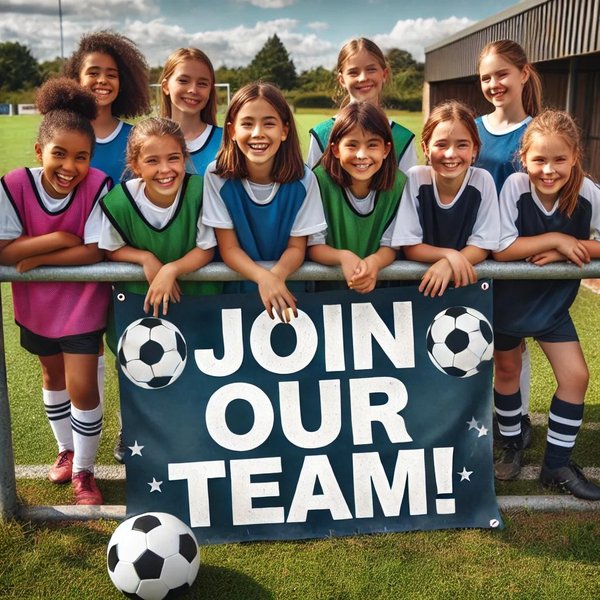 Joueuses avec JOIN OUR TEAM